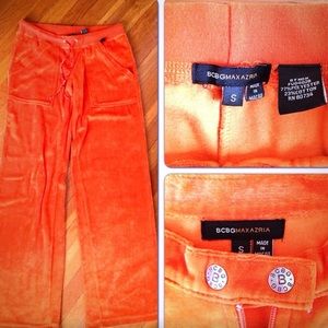 BCBG velour track suit orange